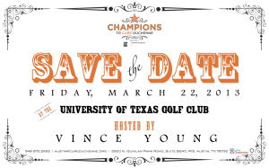 Champions To CureDuchenne - Save The Date 2013